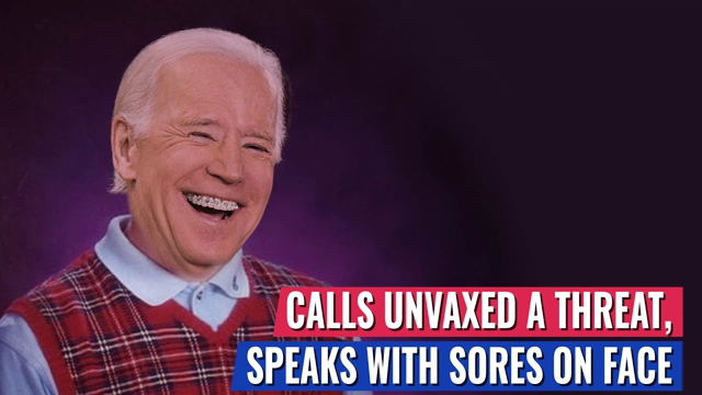 Coughing, Maskless Biden With Open Sores On His Face Calls Unvaccinated A Threat To America’s Health