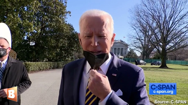 Biden Removes Mask in Front of Reporters: "This Looks Stupid"
