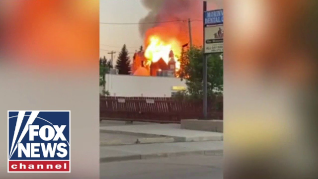 Churches being burned in Canada as Trudeau looks on