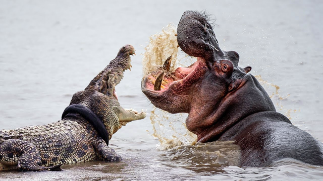 Hippos Use Crocodiles as Chew Toys
