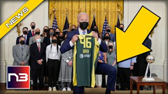 UNREAL: Biden Takes a KNEE while Posing with WNBA Champs