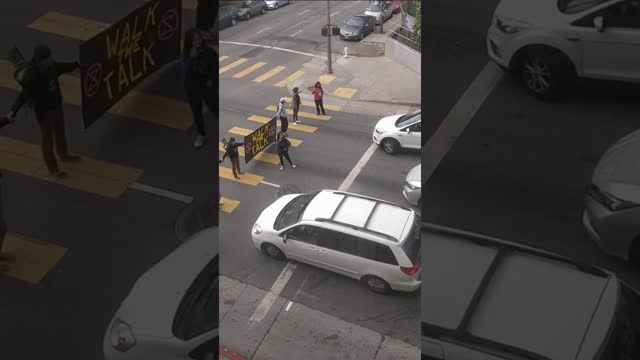 Rude Awakening for Protesters Blocking Traffic (Extinction Rebellion)