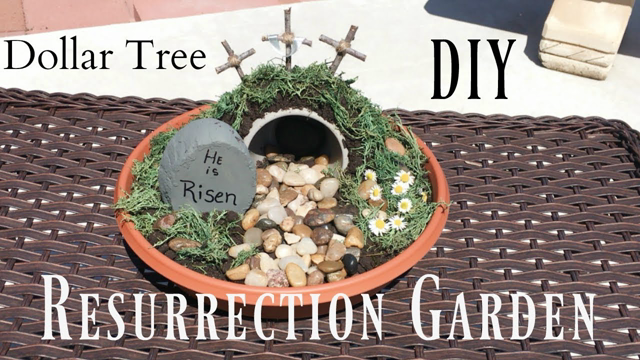 DIY Dollar Tree Easter Resurrection Garden / Outdoor or Indoor Decoration